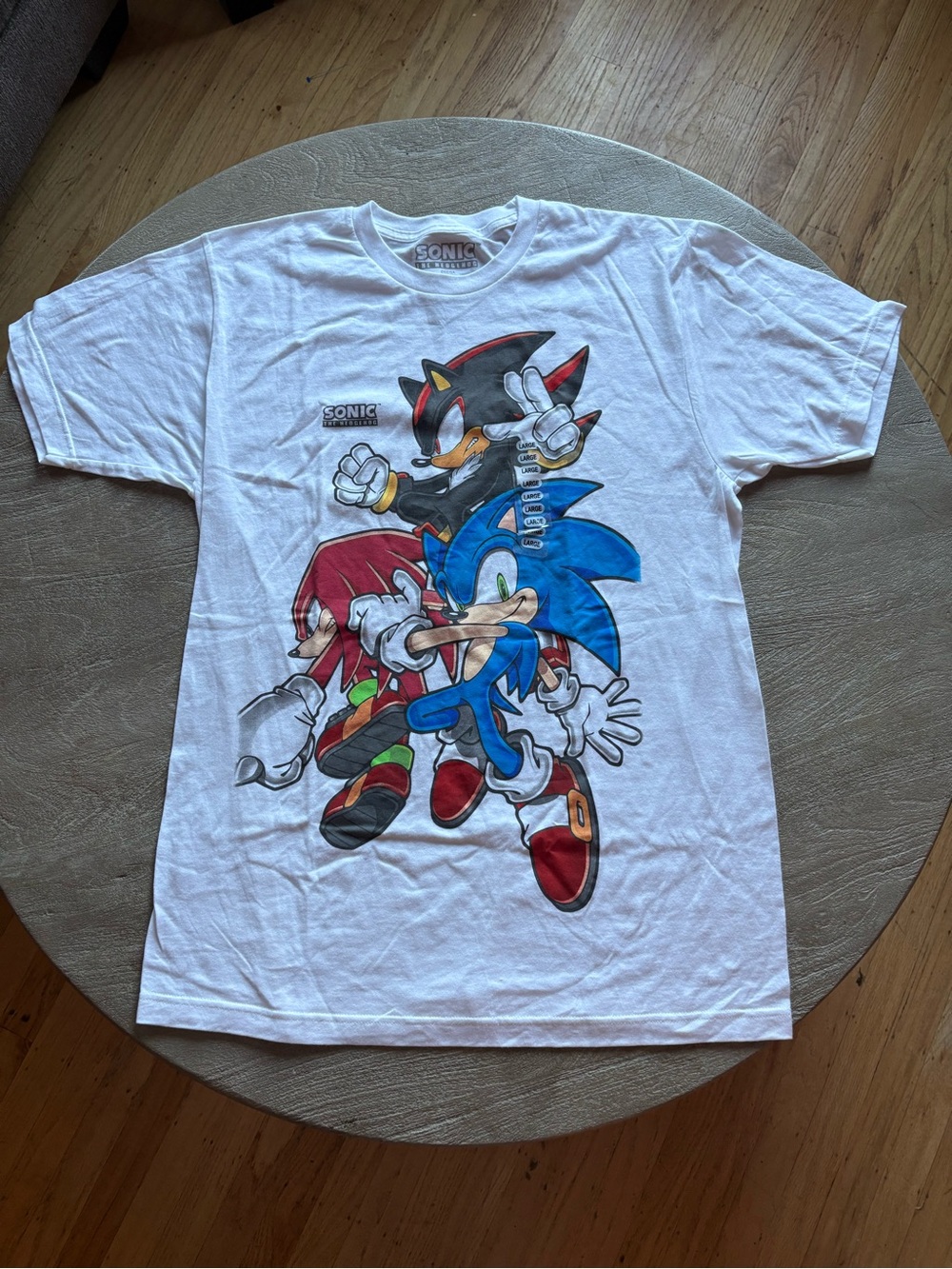Sonic Characters White Short Sleeve Graphic Tee - Sonic, Shadow & Knuckles